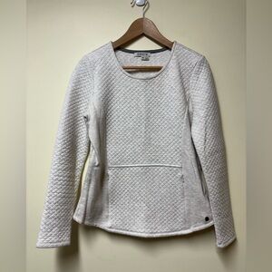 Orvis Quilted Cotton Crewneck Sweatshirt - Cream XS